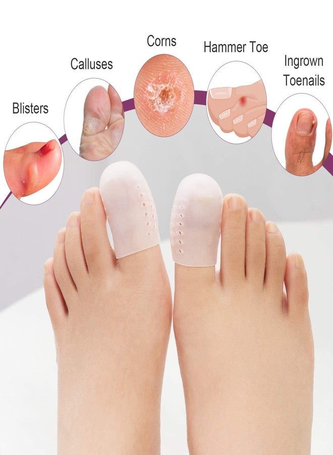 Promifun Gel Big Toe Caps, 12 Pack Toe Protectors for Women, Silicone Toe Covers Sleeves for Men, Blisters, Corns, Friction Pain Relief (Breathable, Big) - Image 3